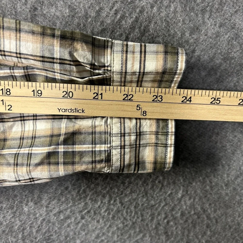 Carhartt Button Shirt‎ Mens X Large Plaid Relaxed Fit Black White 100588 Cotton
